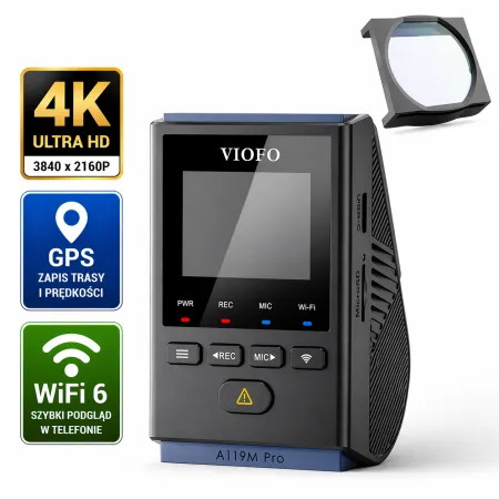VIOFO A119M Pro – Kamera Samochodowa 4K HDR GPS Wi-Fi 6